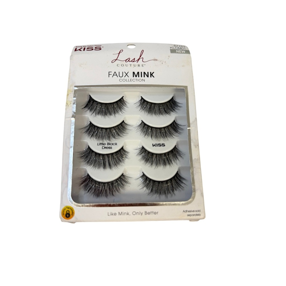 KISS Lash Couture Faux Mink Collection Little Black Dress False Eyelashes 4 Pair